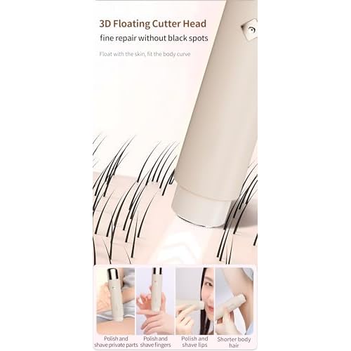 Dual-Head Rechargeable Hair Trimmer for Women, Body Shaver with 3D Floating Blades, Detachable Heads, Smooth & Painless Hair Removal