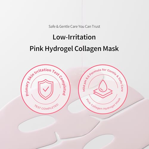 Pink Collagen Hydrogel Face Mask Set - Ampoule-Infused, Cooling & Hydrating