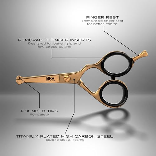 Titanium Bronze Nose & Ear Hair Scissors - 4.2 Inch Rounded Tip Grooming Tool, Right Handed