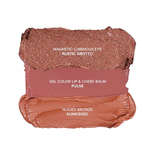 Nudestix Sunkissed Nudes Mini Kit ? 3-Piece Cream Blush, Bronzer & Glossy Lip Set for Cheeks, Eyes & Lips | Travel-Size, Multi-Use, Vegan Makeup for a Fresh Beachy Glow