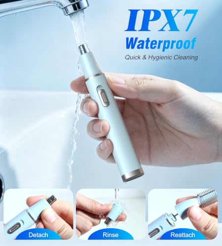 Nose & Eyebrow Trimmer for Women - 2-in-1 Rechargeable Facial Grooming Tool, Waterproof, Blue