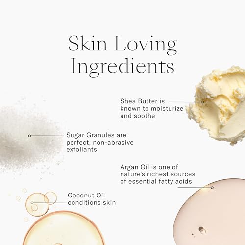 Josie Maran Argan Sugar Balm Body Scrub - Exfoliating Sugar Scrub with 100% Pure Argan Oil & Coconut Oil - Softens, Smoothes & Hydrates Dry Skin - Vegan + Cruelty Free - Night Flower (18 oz)