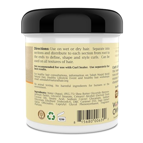 Natural Curly Curl Cream 16oz - Defines Waves & Coils, No Frizz, Paraben-Free