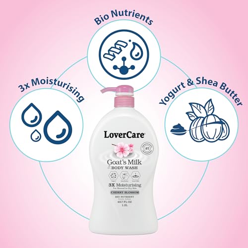 LoverCare Goat's Milk Cherry Blossom Body Wash - 40.7 Fl Oz, Single Pack