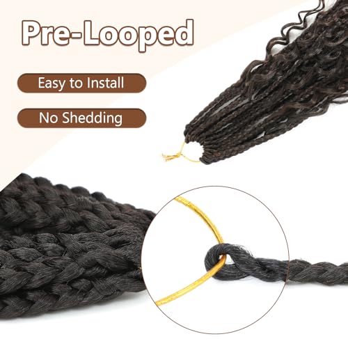 Boho Goddess Box Braids Crochet Hair 10 Inch 1B/30 - 8 Packs