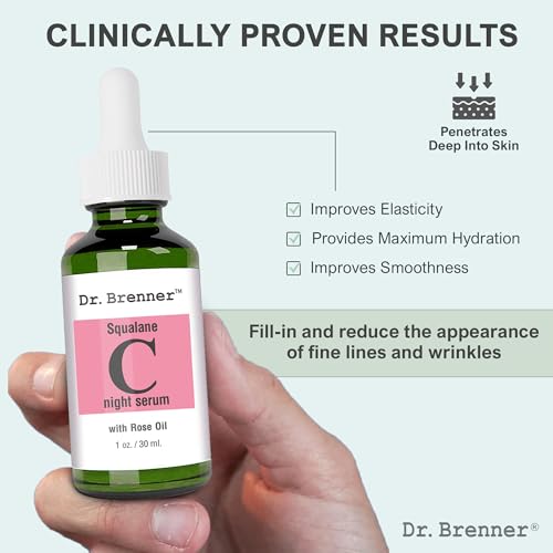 Vitamin C Serum Night Oil with Squalane & Rose Oil for Brightening & Firming Skin