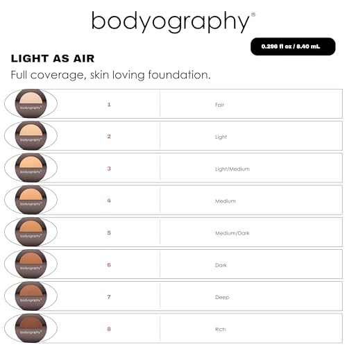 Bodyography Silk Cream Foundation ? Medium/Dark | Hydrating, Weightless Liquid Cream Foundation with Hyaluronic Acid & African Rooibos Tea | Medium-to-Full Coverage, Luminous Finish