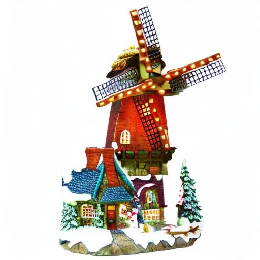Lighted Windmill Christmas Village Building with LED Lights - 12.2 Inches