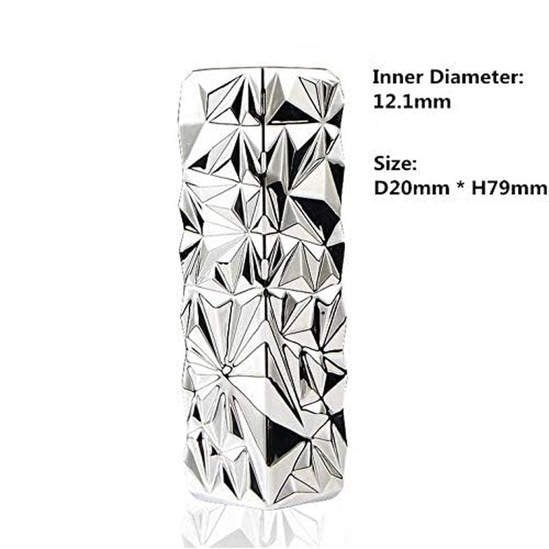 5 Packs 12.1mm Square Empty Lipstick Tubes Diamond Lip Balm Tube Container DIY Refillable Cosmetics Bottles with Magnetic Cap Beauty Packaging Bottle Holder Makeup Tool for Women Girl,Silver