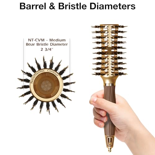 Olivia Garden Nanothermic Contour Vent Hair Brush - Medium 2 3/4"