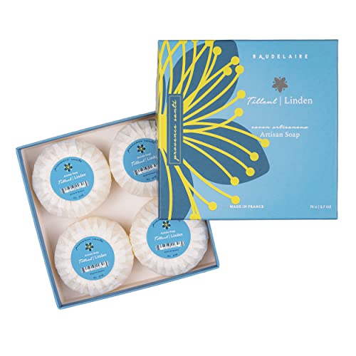 French Cleansing Bar with Shea Butter - Linden Scent, 2.7oz - Pack of 4
