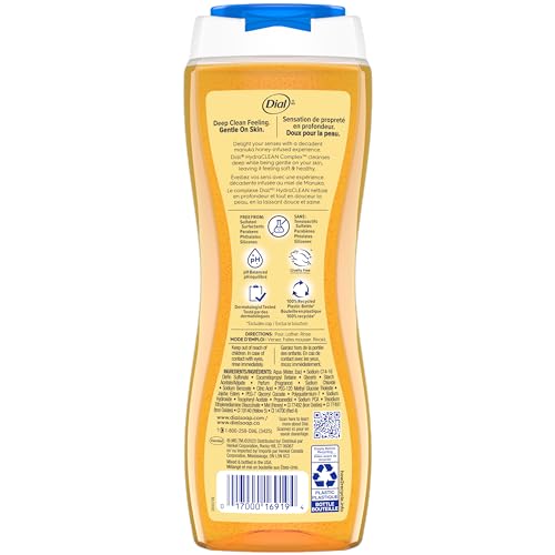 Men's Manuka Honey Body Wash - Deep Clean, Hydrating & Cruelty-Free 21oz x4