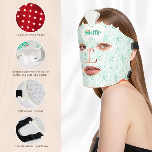 Wireless Red Light Face Mask — Green Variation, Rechargeable, Portable & Ergonomic for Home & Travel