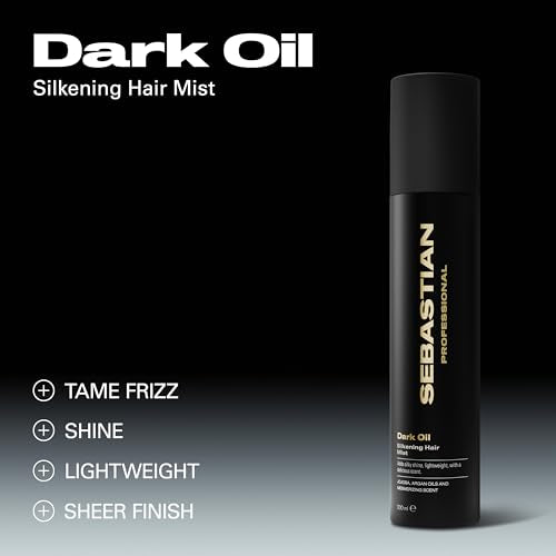 Sebastian Professional Dark Oil Silkening Fragrant Mist | Dry Conditioner | Infused with Jojoba Oil and Argan Oil | 4.5 fl oz | Packaging May Vary