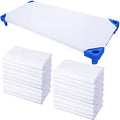 Daycare Cot Sheets - 20 Pack Fitted Cotton Bedding for Toddler Cots - White, Classic Style