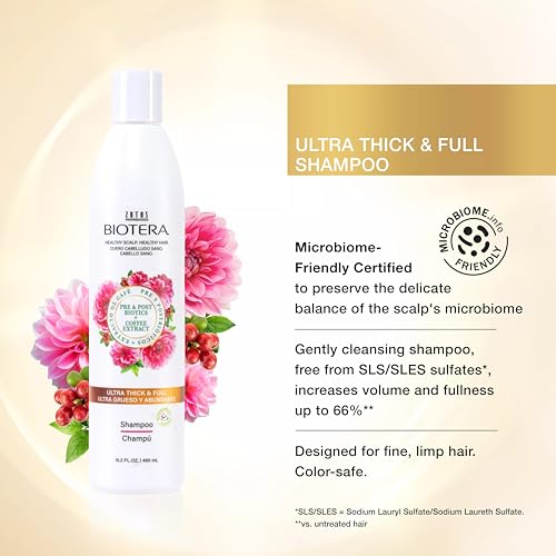 Biotera Ultra Thick & Full Volumizing Shampoo 32 Fl Oz - For Fine Limp Hair