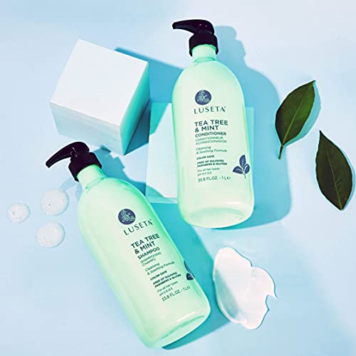 Luseta Tea Tree and Mint Shampoo for All Hair Types - Nourishing 33.8 Oz