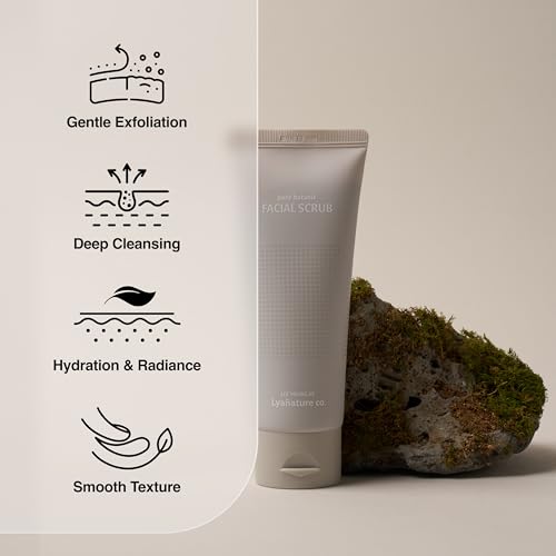 Gentle Organic Face Scrub for Sensitive Skin - Exfoliating & Deep Cleansing, Vegan & Paraben-Free, 3.53 fl oz