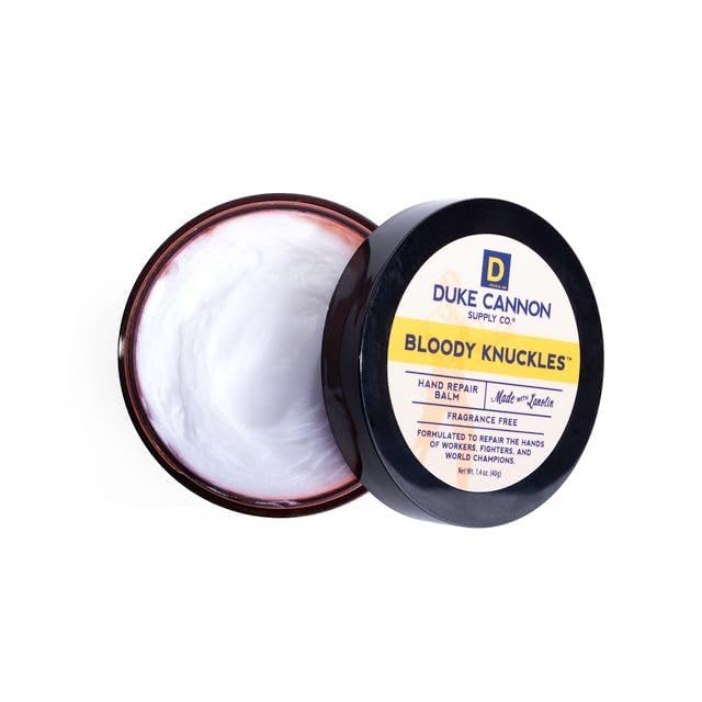 Duke Cannon Bloody Knuckles Hand Repair Balm - Travel Size 4 Pack, Unscented Moisturizer for Dry, Cracked Hands