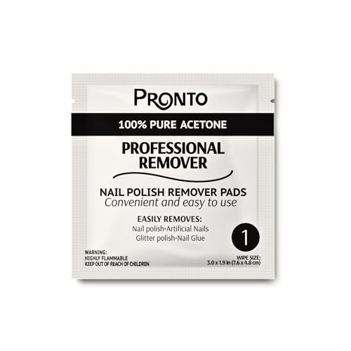Nail Polish Remover Pads 10 Pack - Acetone Wipes for Salon & Home