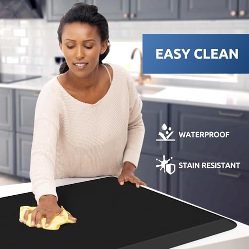 KitchenClouds 0.8 Inch Thick Anti-Fatigue Kitchen Mat Black 36"L x 22"W