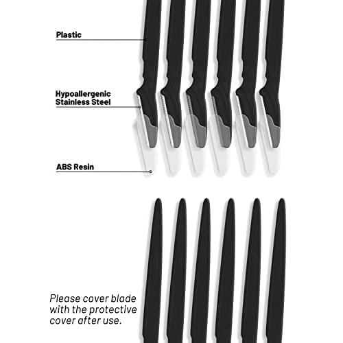 MoHern Dermaplaning Tool for Face, 30 Pcs Dermaplane Razor for Face, Multipurpose Face Razors for Women and Men, Black