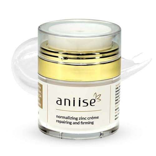 Aniise Normalizing Zinc Face Cream ? Oil Control & Acne Support ? Hydrating & Firming Skin Care with Zinc Oxide, Aloe Vera, Shea Butter & Avocado Oil ? Vegan, Cruelty-Free ? 1 oz