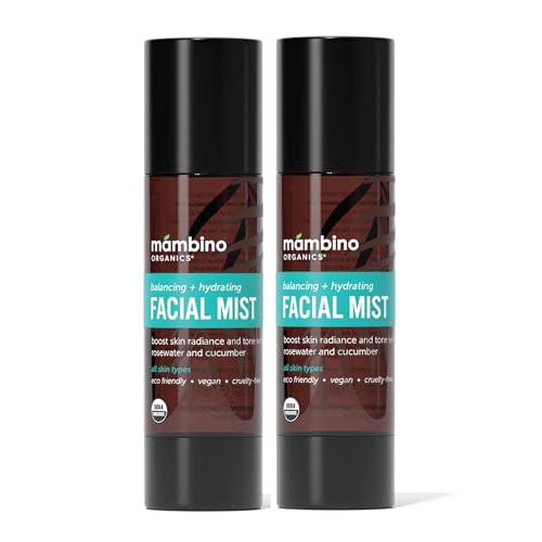 Hydrating Facial Mist & Toner Set - Organic Rose & Cucumber, 4 fl oz, Pack of 2