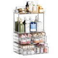 7-Drawer Bathroom & Vanity Organizer with Top Tray - Clear, Stackable, 18.9" Tall