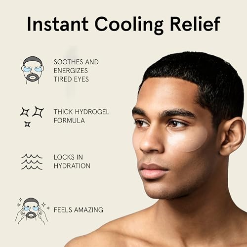 JAXON LANE Under Eye Mask Patches for Dark Circles - 6 Pairs, Men’s Hydrating Gel