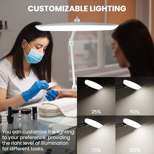 Gelpal 3000 Lumens LED Desk Lamp with Clamp - White, Dimmable, 2700K-6000K
