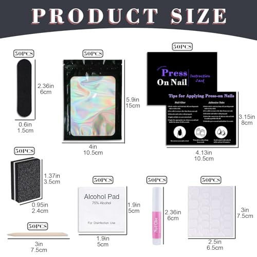 Disposable Nail Care Kit Set - 50 Pcs Manicure Supplies for Salon & Home