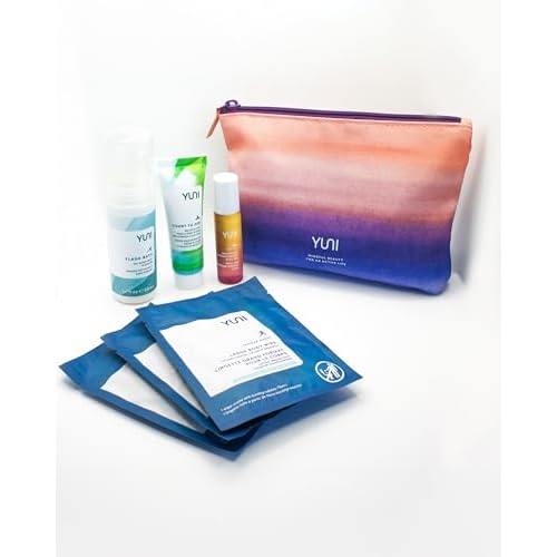 YUNI Beauty Natural Travel Essentials Kit (7pc kit) Beauty On the Run Travel Size Body Care Kit - Cleanse, Refresh, Hydrate - Save Time - All Natural, Paraben-Free, Cruelty-Free
