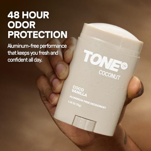 Coconut Vanilla Aluminum Free Deodorant Stick - 48-Hour Odor Protection, Paraben-Free, Dermatologist Tested, 2.65 oz - Pack of 4