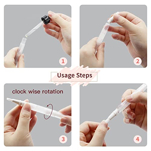 100 Pcs Empty Nail & Lip Oil Pen Set with Brush Tips, Reusable 3ml Containers