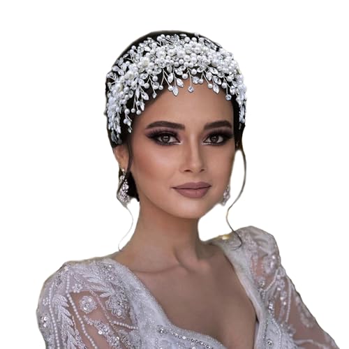 Pearl and Rhinestone Bridal Headpiece Wedding Headband Elegant Hair Accessory