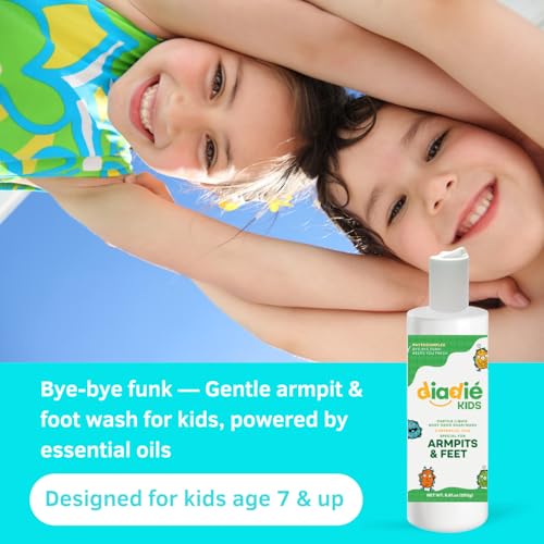 Kids Natural Castile Liquid Body Odor Soap/Wash, For Armpits, Boys or Girls, Made With 5 Essential Oils, 8.81 oz each, 2 Pack