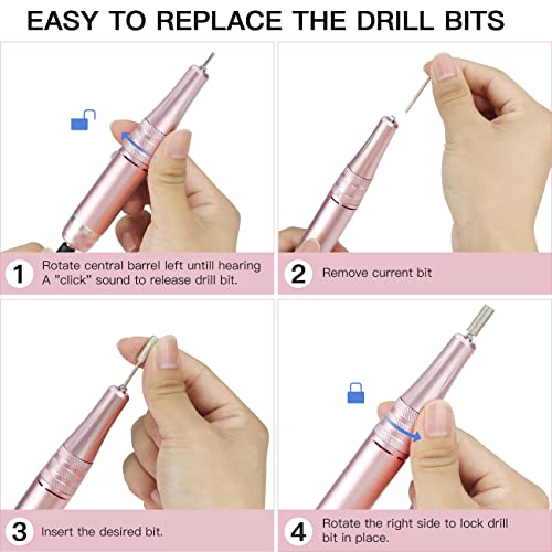 Professional Rechargeable Nail Drill Machine 35000 RPM with 11 Drill Bits