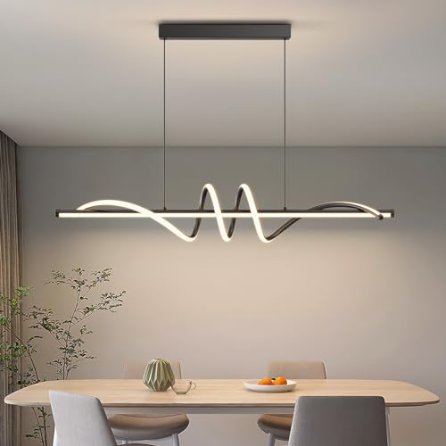 A-Black 39in Dimmable LED Pendant Light with Remote Control, Adjustable Color Temp