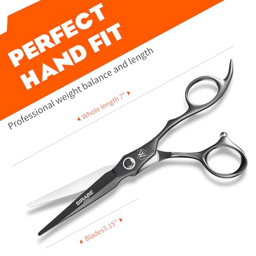 Sirabe Professional Hair Cutting Scissors - Ultra Sharp 440C Stainless Steel Barber Shears for Salon & Home