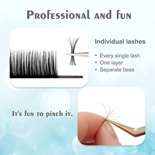 DF Lash Extension Volume Lashes Extension 0.03 CC Curl 15-20mm Mixed Tray Individual lash Extensions Classic Lash Extensions Soft Matte Black Single Eyelashes Professional Salon Use