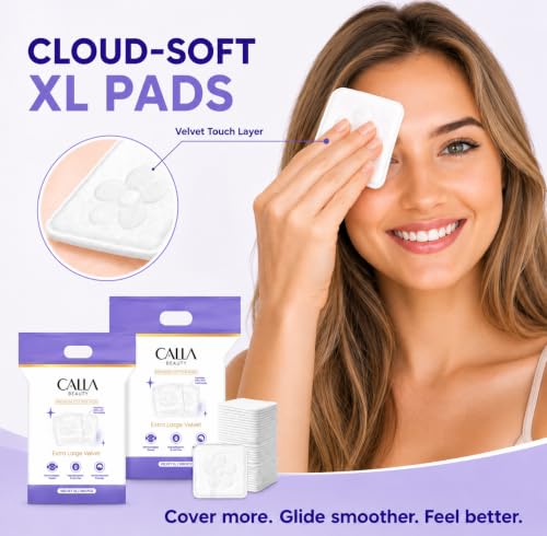 CALLA BEAUTY Velvet XL Cotton Pads for Face 500 Count (400 + 100 Extra) Pack of 1
