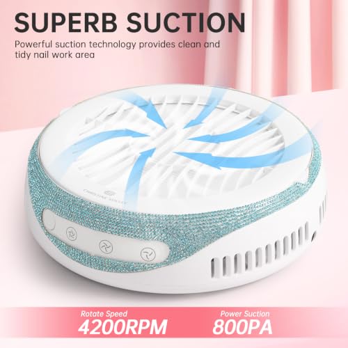 Nail Dust Collector Cordless Rechargeable with Blue Diamond Variation