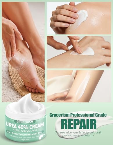Grocerism Urea Foot Cream 40% with Salicylic Acid - 5.29 oz Pack of 2 for Dry & Callused Feet