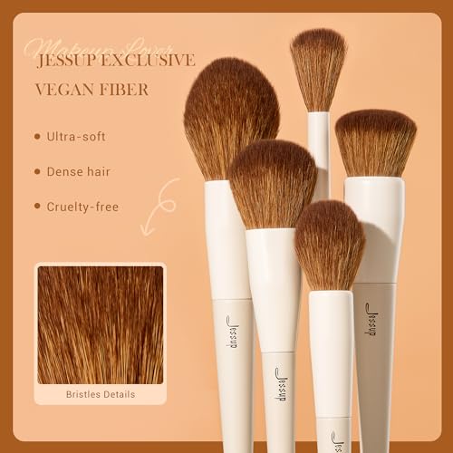 Light Grey 5-Piece Face Makeup Brush Set - Foundation, Blush, Contour & Highlighter