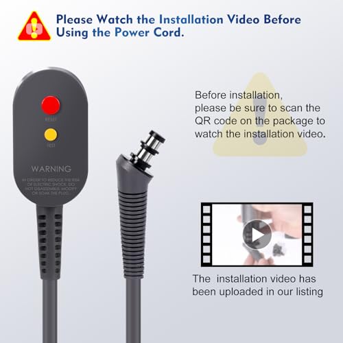 WYWY Wide Black Replacement Charger Cable for Dyson Airwrap Styler - 107 Inch Extension