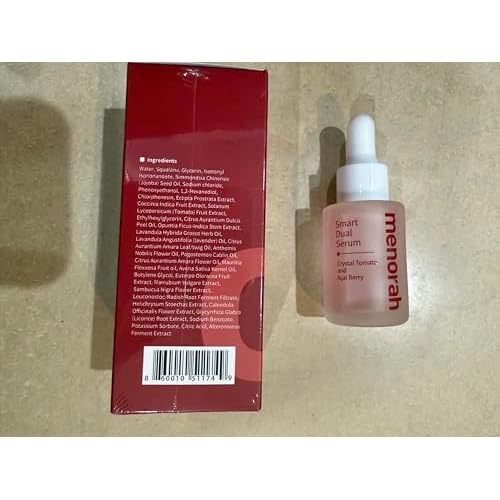 Menorah Smart Dual Serum ? Vitamin C & E Facial Serum Infused with Crystal Tomato, Acai Berry, Coconut and Palm Oils