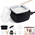 LIONVISON Men's Nose Wax Removal: Painless Hair Removal for Nose and Ears - with 100g Wax 40 Nose Hair Sticks 2 Silicone Pots - Portable Melt Machine for Home Travel Use (Black)