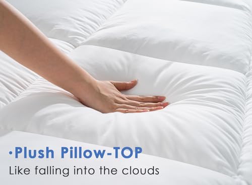 Marine Moon Full Cooling Plush Mattress Topper - Classic Square White