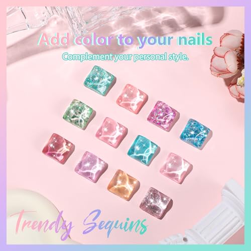Mermaid Fairy 24 Color Patting Gel Polish Palette with Glitter Ombre Shades - Ocean Coral & Mermaid-Inspired Nail Art